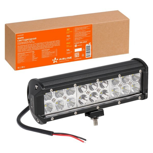 Фара светодиодная дополнительная 18 LED 54W (Балка) 12-24V 235*78*65 двухрядная, комбинированный свет (AIRLINE)