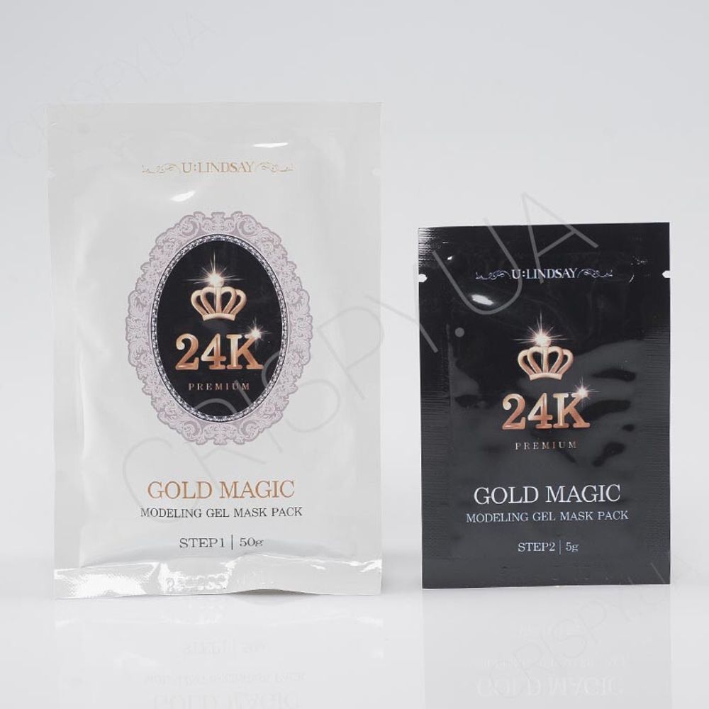 Маска альгинатная гелевая моделирующая с золотом Lindsay Gold Magic Modeling Gel Mask Pack, 50 г+5 г