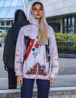 Худи "Кандинский. Светлый", по мотивам абстрактной живописи Василия Кандинского