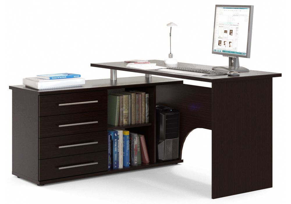 Компьютерный стол КСТ-109Л 127х140х75 левый венге