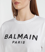 Футболка CROPPED Balmain - белый(BF1EE020 BB02)