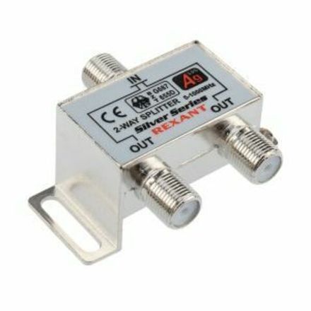 Делитель ТВx2 под F-разъем, 5-1000МГц, Silver (3 F-разъема в комплекте) REXANT