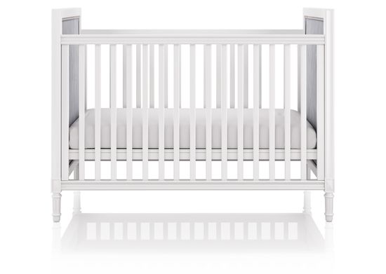 Кроватка Elit (белый, серая ткань)