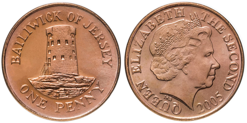 Джерси 1 пенни, 2015 Башня в Ле-Хок UNC