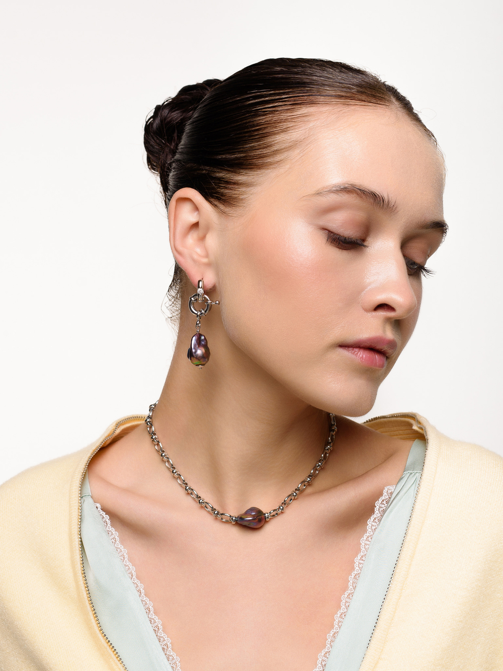 Серьги "Drop Petrol" Silver