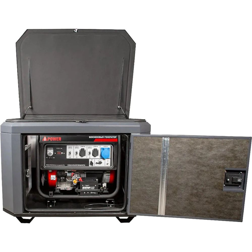 A-iPower A8000EAX бензиновый генератор в кожухе 1200 RAL 7024 с блоком АВР 400В/25А (8 pin) New УТ-11182370/29109