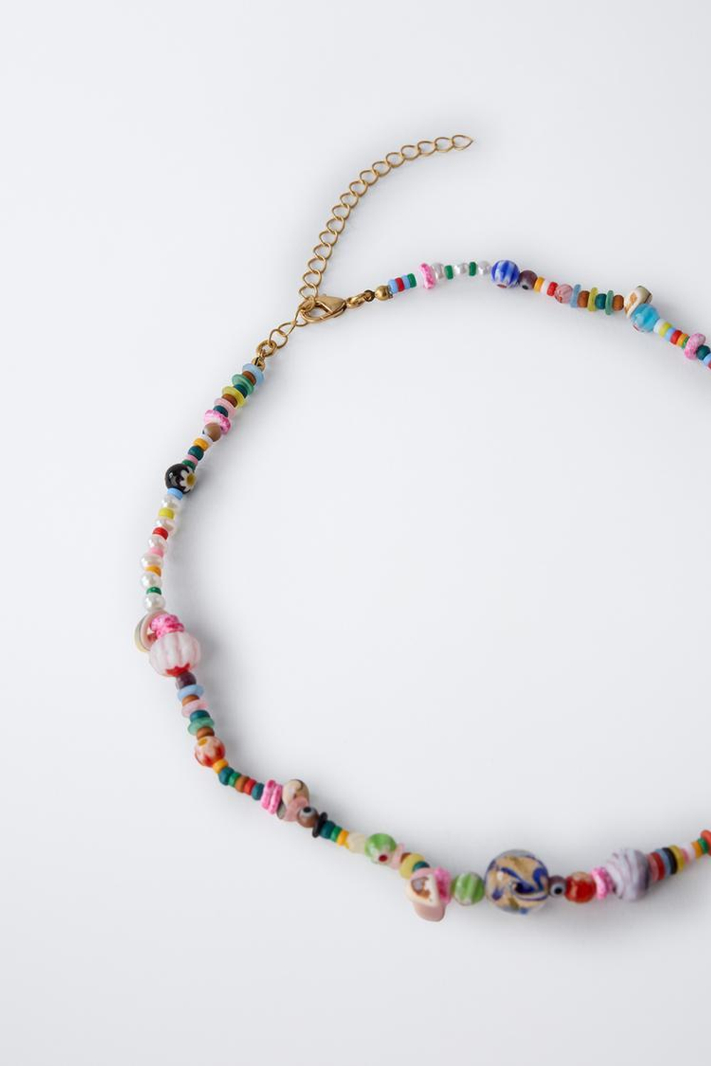 ZARA ОЖЕРЕЛЬЕ С БУСИНАМИ И ЖЕМЧУГОМ, РАЗНОЦВЕТНЫЙ