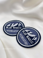 Нашивка круглая горы "Blue Magic" синяя 6 см