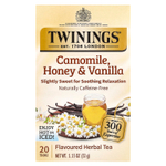 Twinings, Ароматизированный травяной чай, ромашка, мед и ваниль, без кофеина, 20 чайных пакетиков, 32 г (1,13 унции)