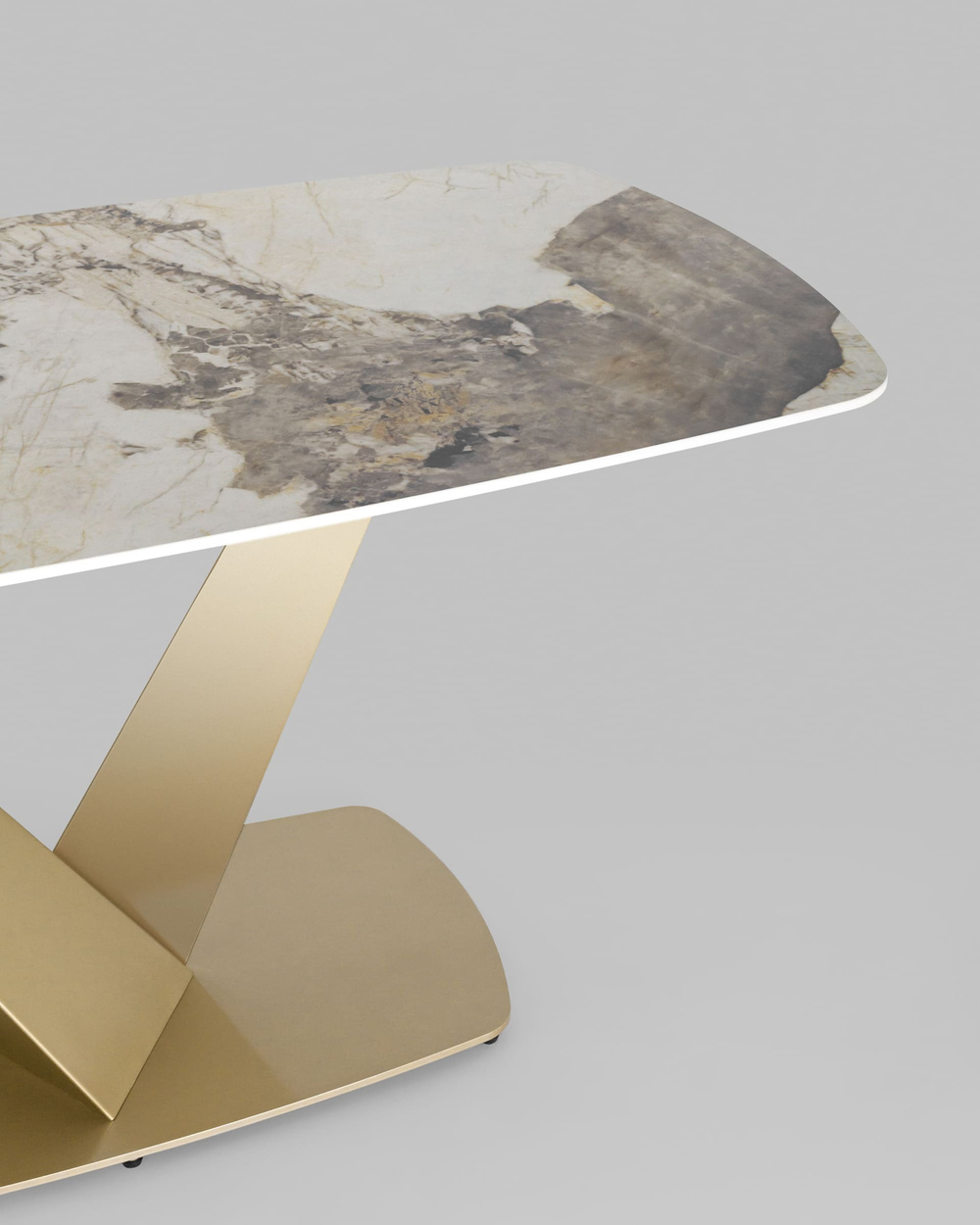 Стол обеденный Аврора 160*90 керамика светлая