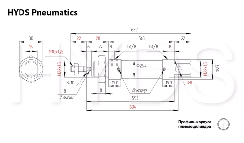 DSNU-25-500-PPV-A Пневмоцилиндр