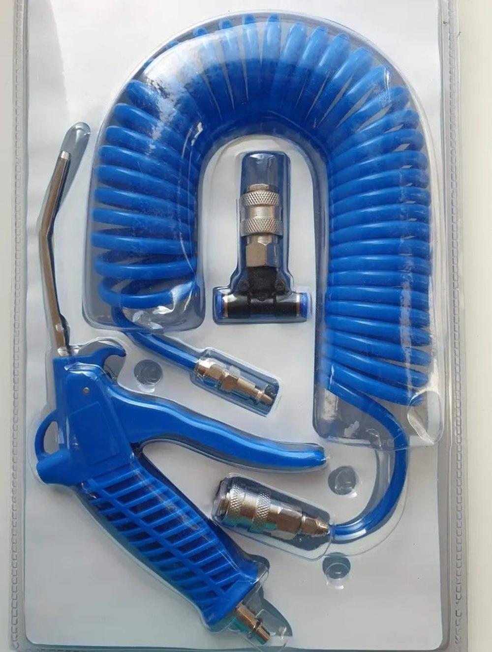 Пистолет продувочный JC164 комплект со шлангом 5 м (6*4 мм) и Т-обр. фитингом на быстрых разъемах Мини Евро