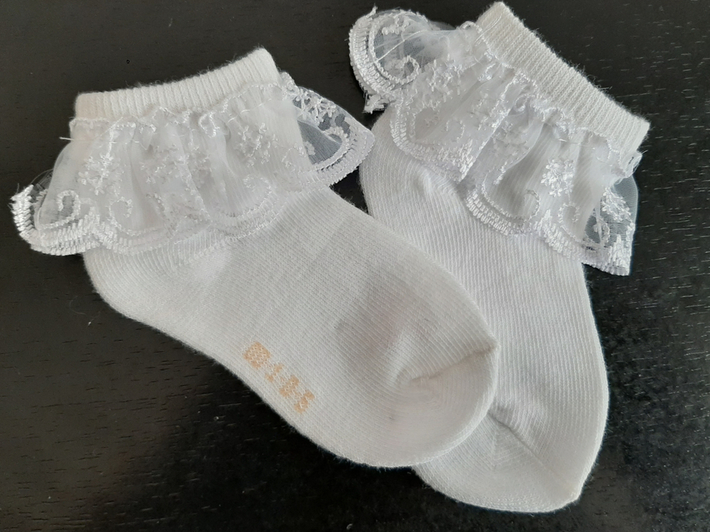 Белые носки детские для крещения
