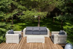"Боно" лаунж-зона из искусственного ротанга, цвет бежевый