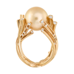 Кольцо с Жемчугом и Бриллиантами, R0061-0/2
