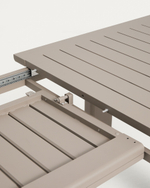 Раздвижной стол Livorno из алюминия цвета таупе, 233(350) x 100 см