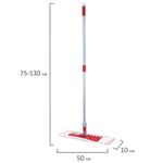 Швабра КОМПЛЕКТ черенок 75-130 см + флаундер 50 см + МОП микрофибра/абразив (ТИП К), PERKLIN (ПЕРКЛИН), 700982