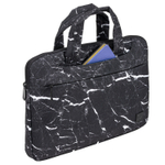 Сумка портфель BRAUBERG STYLE с отделением для ноутбука 13-14" 3 кармана "Marble" черная 26х36х3 см
