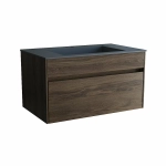 Тумба с раковиной Vincea Chiara 80 VMC-2C800CO/VCB-13800G тёмный дуб/раковина серая