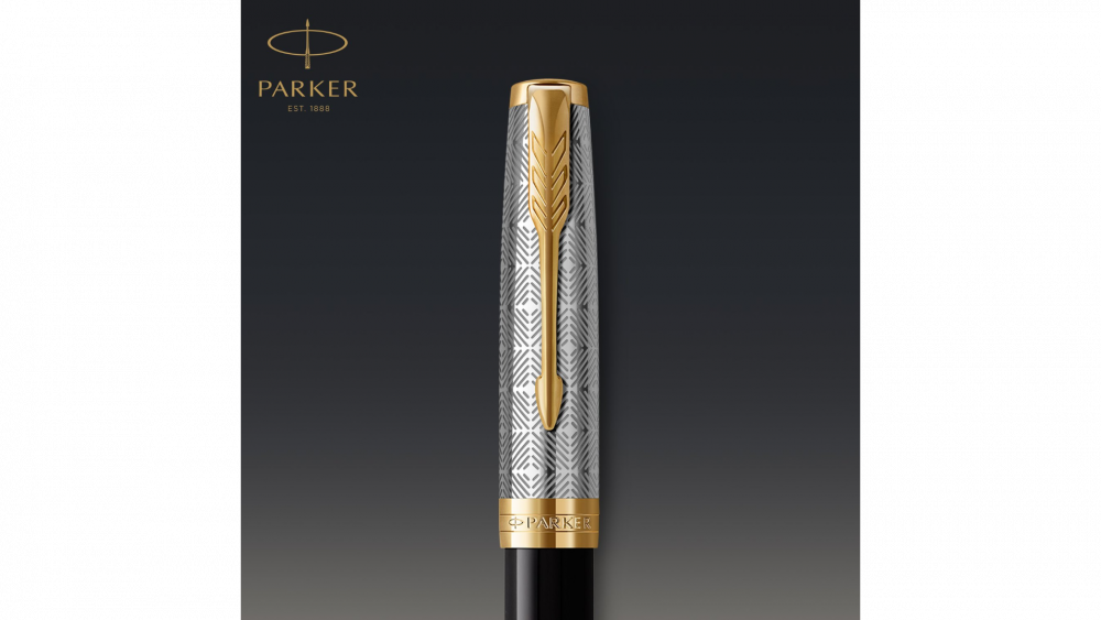 Ручка-роллер Parker Sonnet Premium Refresh BLACK GT, стержень: F, цвет чернил: black, в подарочной упаковке