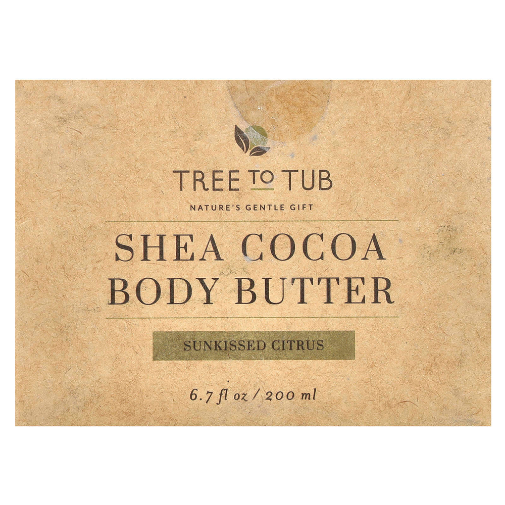 Tree To Tub, Масло для тела с какао ши, солнечные цитрусы, 200 мл (6,7 жидк. Унции)
