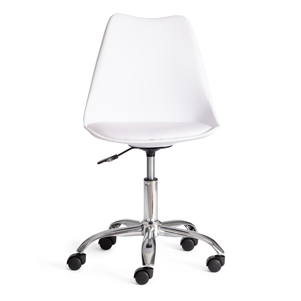 Офисное кресло TULIP (mod.106-1) металл/пластик/PU, 58 x 47 x 97см, White (белый) / Chrome (хром)