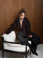 Серьги "Caramel eye pearl" Silver