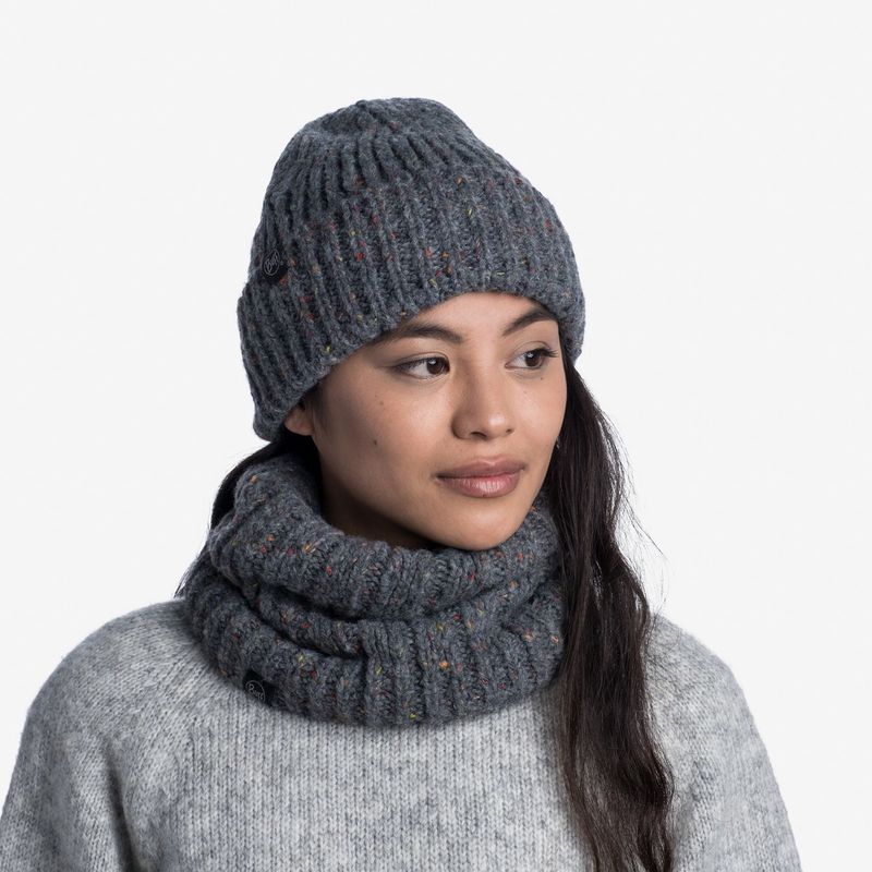 Вязаный шарф-труба с флисом Buff Neckwarmer Knitted Polar Kim Grey Фото 4