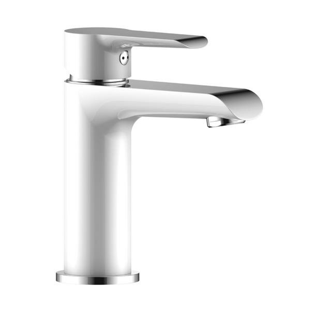 Смеситель для раковины белый хром Rossinka W35-12