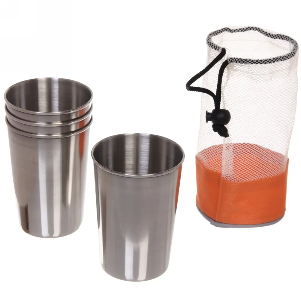 Стакан металлический 300мл в наборе 4шт в чехле