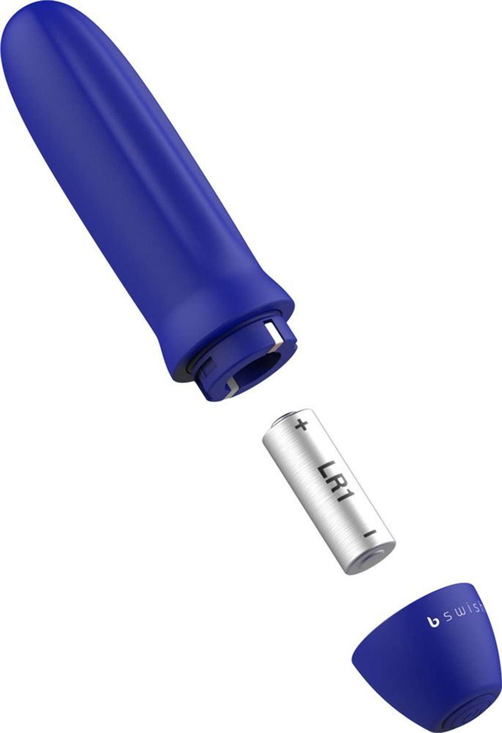 Синяя рельефная вибропуля Bmine Basic Reflex - 7,6 см. (Цвет: синий)