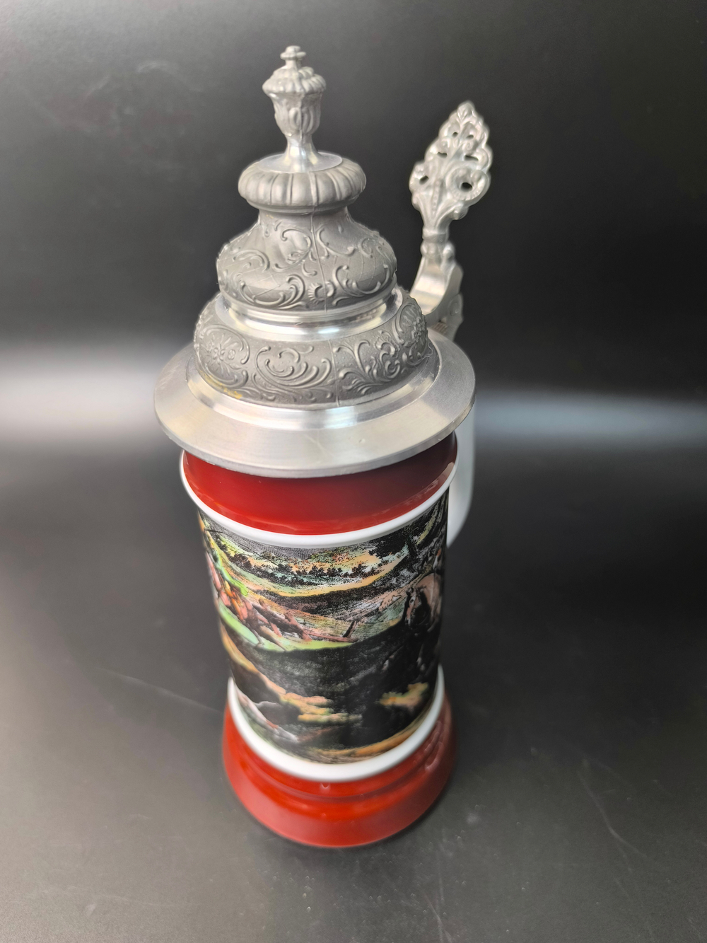 Кружка пивная (керамика с оловянной крышкой) Германия