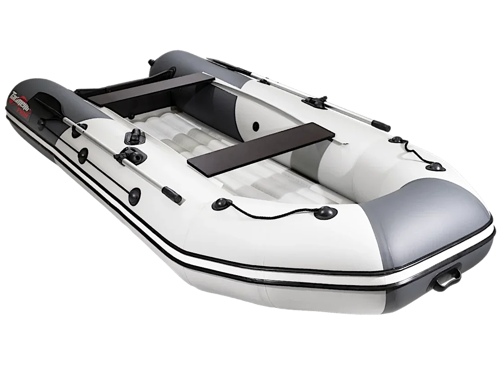 Лодка ПВХ Мастер Лодок Таймень NX3400НДНД Pro "Комби" Св.Серый / Графит