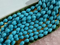 Нить бусин для украшений Капля 9,5х13,5мм, "Майорка-Голубая" (имитация)