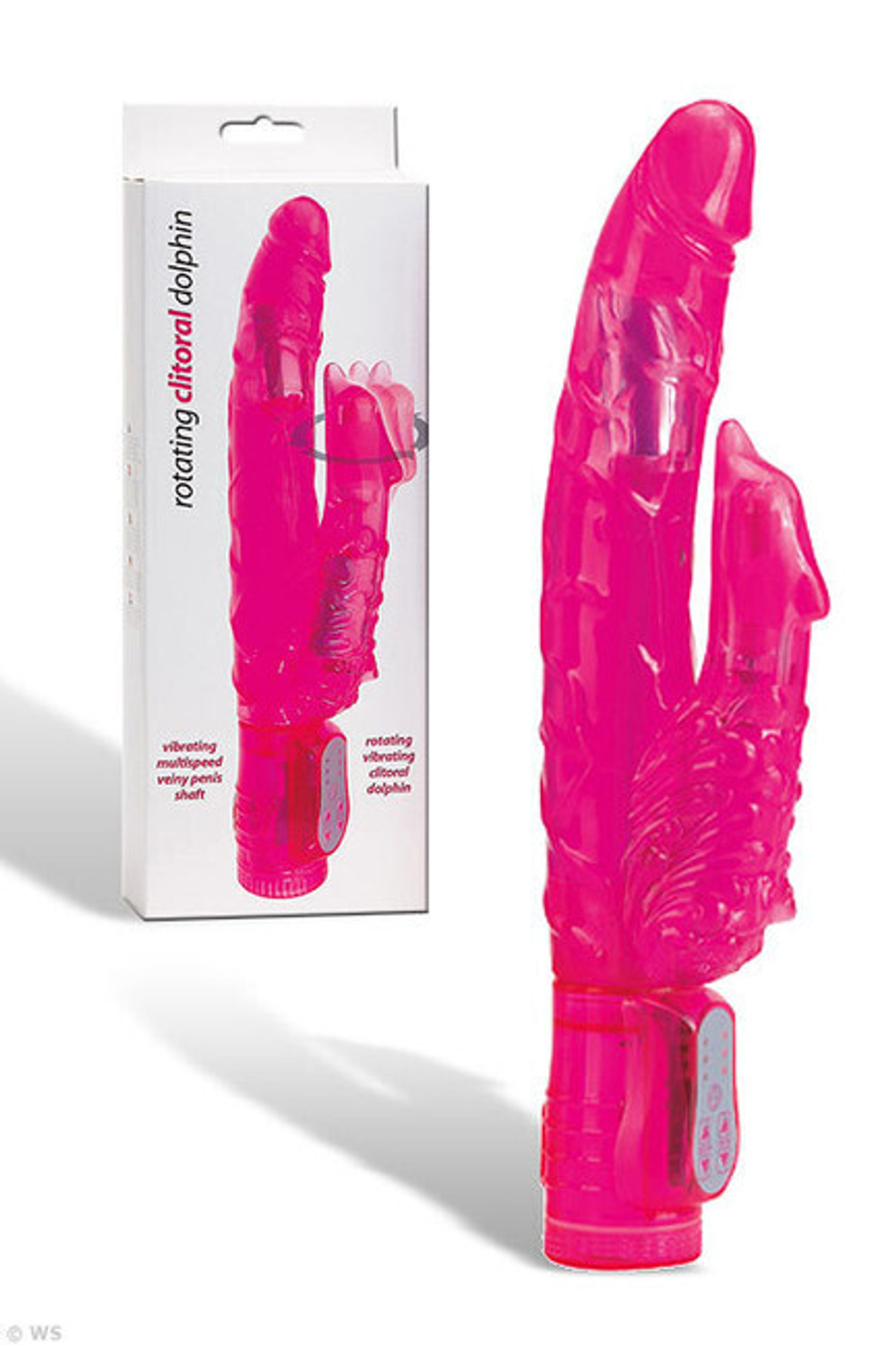 Вибратор с ротацией клиторального стимулятора Rotating Clitoral Dolphin (15 см, розовый ) (Цвет: розовый)