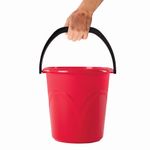Ведро 8 л, без крышки, пластиковое, пищевое, красное мерная шкала, LAIMA, 603892
