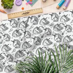 Ткань бязь единороги