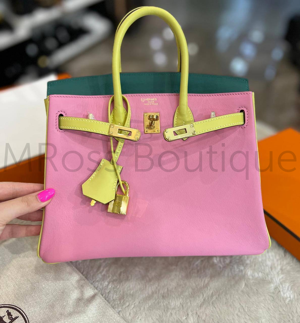 Цветная сумка Hermes Birkin 25 ручной работы