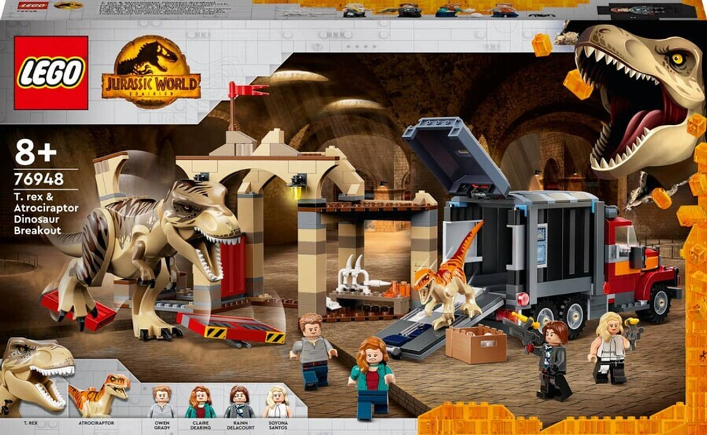 Конструктор LEGO Jurassic World 76948 Побег атроцираптора и тираннозавра