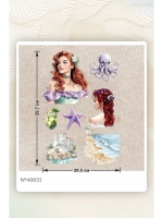 Термонаклейка на одежду, термопринт набор Русалка