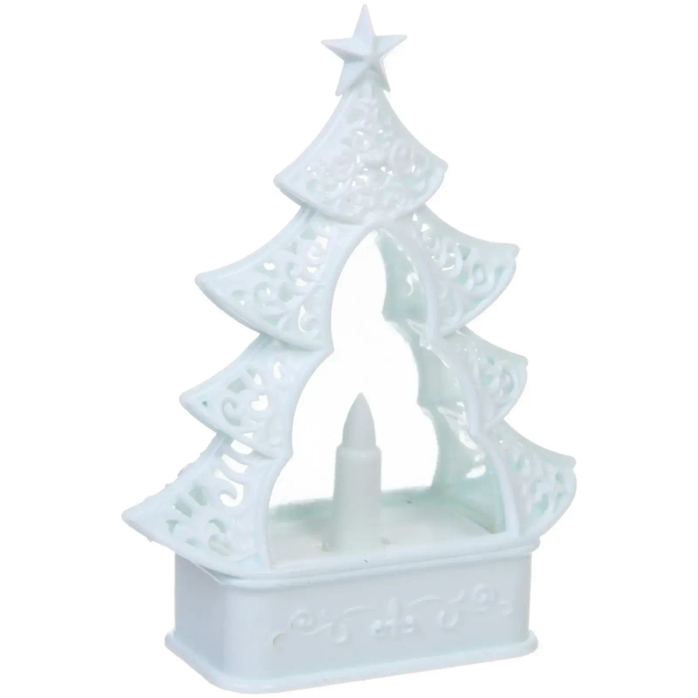 Сувенир с подсветкой «Волшебная ёлочка» 12,5*5,3*16,5 см, Белый (работает от батареек 3*ААА)