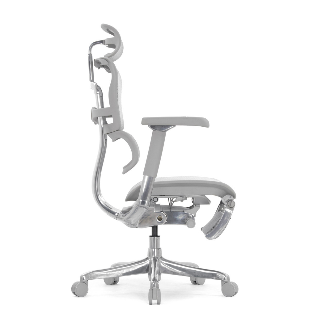 Кресло FALTO Ergohuman Luxury 2 с подножкой ( серый каркас /сетка светлаяT-168-B2 Natural)