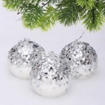 Новогодние шары «GLAME - Блеск» 8 см (набор 3 шт), Белый