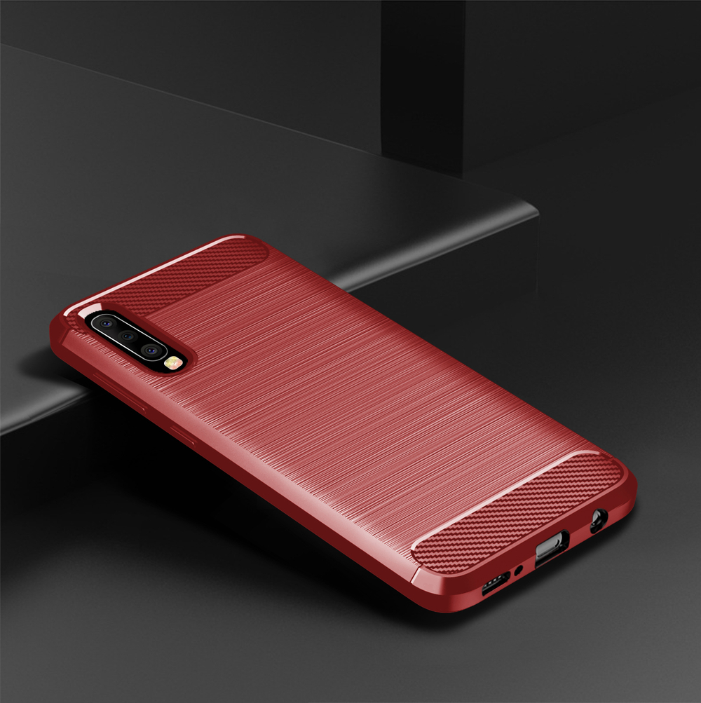 Чехол для Samsung Galaxy A50 (Galaxy A30S, A50S) цвет Red (красный), серия Carbon от Caseport