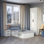 ФИЕСТА кровать 0,9 м 1050*750*2032 Крафт белый (без настила)  НОВАЯ БТС