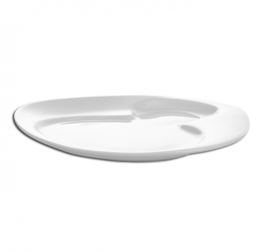 Тарелка для основного блюда овальная 32х26.5 см., с 2 зонами, фарфор, RAK Porcelain, Nabur