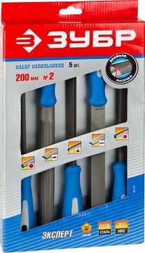 ЗУБР 200 мм, 5 предм, набор напильников, Профессионал (16651-20-H5)