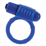 Голубое эрекционнное кольцо с двумя положениями вибростимулятора (Цвет: голубой)