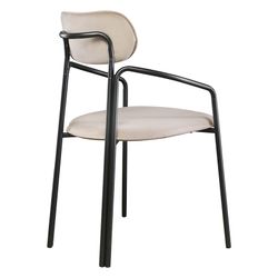 Стул Ror, Round, велюр, черный/бежевый