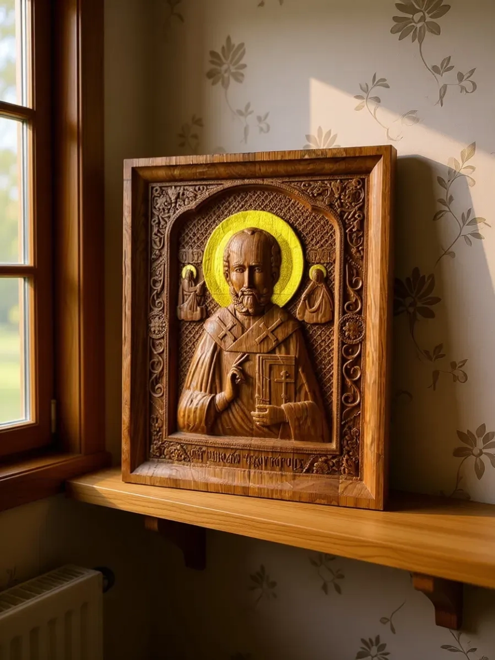 Освященная Икона Николая Чудотворца 31*26см., дуб
